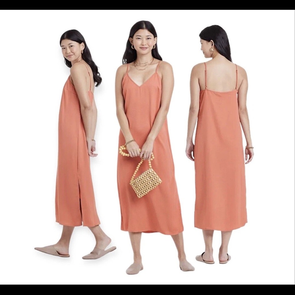 Elegant Orange Maxi Dress * Large Fit like a medium*